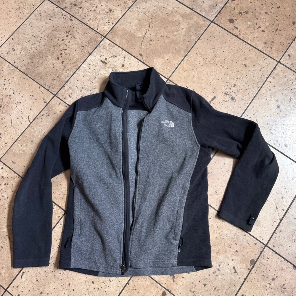 The North Face Men's Gray & Black Full-Zip Fleece Jacket Size S